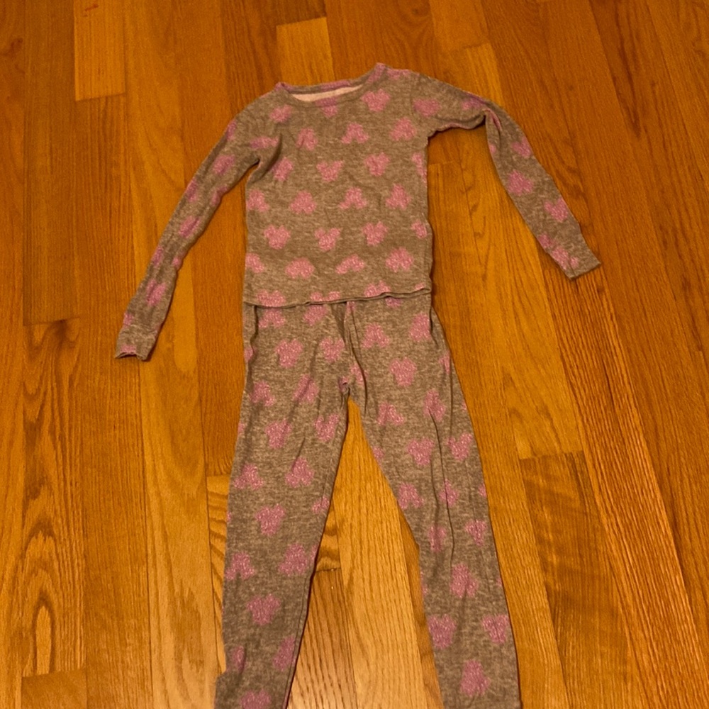 Minnie mouse, gray and pink pajama set